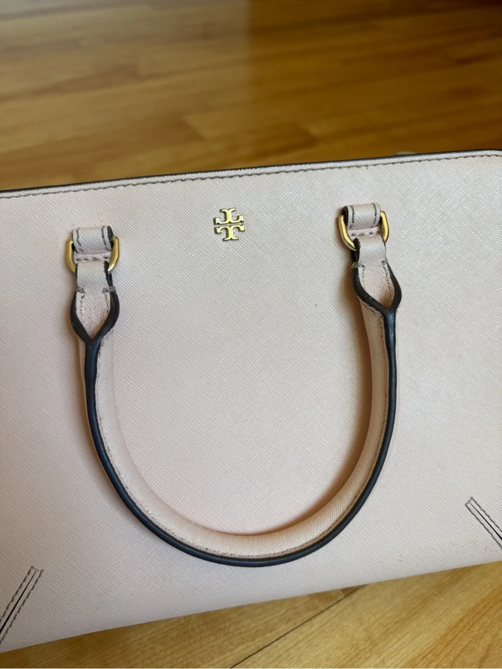 Tory Burch Blush Pink Robinson Satchel with Gold Hardware